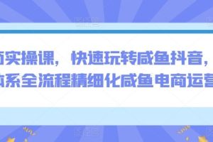 电商实操课，快速玩转咸鱼抖音，全体系全流程精细化咸鱼电商运营