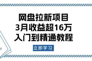 网盘拉新项目：3月收益超16万，入门到精通教程