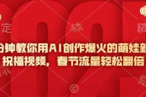 5分钟教你用AI创作爆火的萌娃新年祝福视频，春节流量轻松翻倍