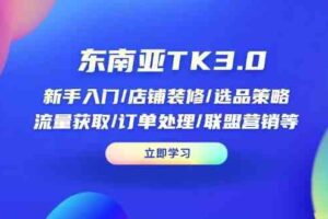 东南亚TK3.0：新手入门/店铺装修/选品策略/流量获取/订单处理/联盟营销等