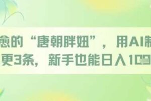 治愈的“唐朝胖妞”，用AI制作日更3条，新手也能日入多张