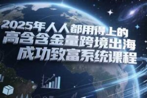 2025年人人都用得上的高含金量跨境出海成功致富系统课程