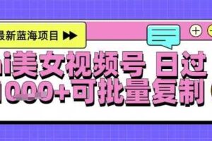 视频号AI美女跳舞暴力起号玩法，日入1k+，全程软件操作，小白也能玩的项目