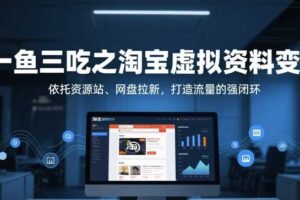 一鱼三吃之淘宝虚拟资料变现，依托资源站、网盘拉新，打造流量的强闭环