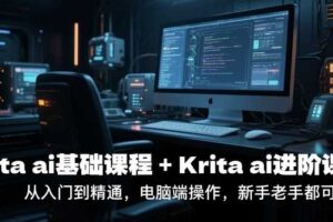krita ai基础课程+Krita ai进阶课程，从入门到精通，电脑端操作，新手老手都可以学
