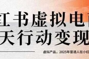小红书虚拟电商14天变现训练营，虚拟产品，2025年普通人在小红书最后的搞钱机会