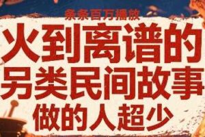 火到离谱的另类民间故事，条条百W播放，做的人超少