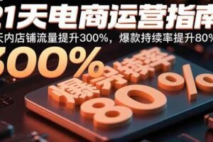 （15957期）21天电商运营指南：21天内店铺流量提升300%，爆款持续率提升80%