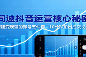 同城抖音运营核心秘密：搭建变现强的账号五件套，10分钟拍出成交视频