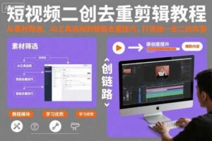 短视频二创去重剪辑教程，从素材筛选、AI工具运用到智能去重技巧，打造独一无二的内容