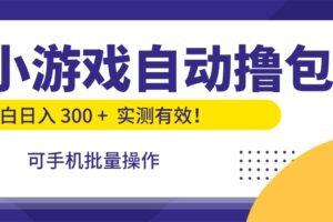 小游戏自动撸包，手机批量操作，小白日入300 +