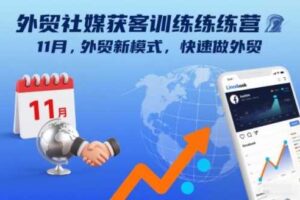 外贸社媒获客训练营11月,外贸新模式,快速做外贸