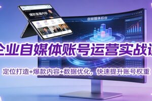 企业自媒体账号运营实战课：定位打造+ 爆款内容+数据优化，快速提升账号权重