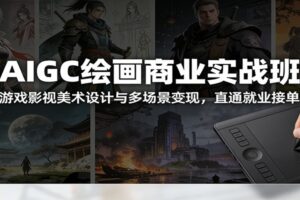 AIGC绘画商业实战班：游戏影视美术设计与多场景变现，直通就业接单
