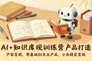（17323期）AI+知识库变现训练营，产品打造、内容创作、全平台变现，零基础30天出产品，小白稳定变现