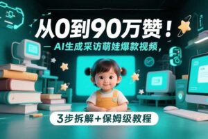 从0到90万赞:AI生成采访萌娃爆款视频,3步拆解+保姆级教程