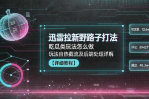 迅雷拉新野路子打法，吃瓜类玩法怎么做，玩法自热截流及后端处理详解