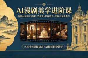 （18802期）告别AI画面无灵魂！AI漫剧美学进阶课-更新，艺术史+影视语言+AI提示词全教学
