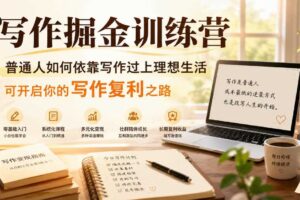 写作掘金训练营,普通人如何依靠写作过上理想生活,可开启你的写作复利之路(更新6月)