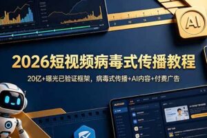 (18986期)2026短视频病毒式传播教程:20亿+曝光已验证框架,病毒式传播+AI内容+付费广告