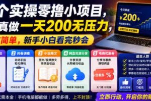5个实操零撸小项目,认真做一天200无压力,操作简单,新手小白看完秒会【揭秘】