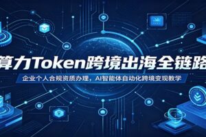 算力Token跨境出海全链路:企业个人合规资质办理,AI智能体自动化跨境变现教学