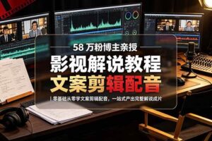 (19160期)58 万粉博主荧幕春秋亲授影视解说教程|零基础从零学文案剪辑配音,一站式产出完整解说成片